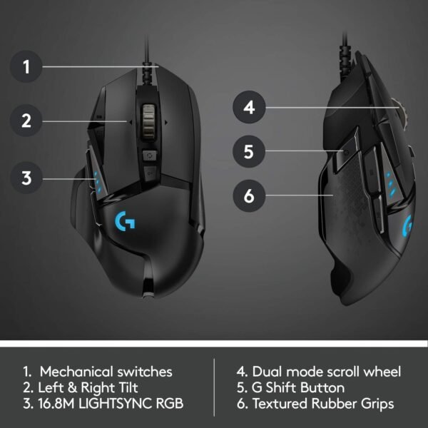 Logitech G502 HERO High Performance Wired Gaming Mouse - Image 5